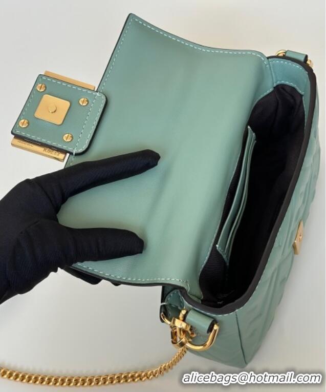 Top Design Fendi Baguette Mini Nappa Leather Bag 0135S Green 2025