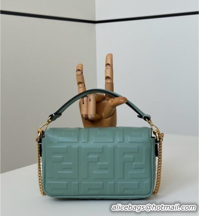 Top Design Fendi Baguette Mini Nappa Leather Bag 0135S Green 2025