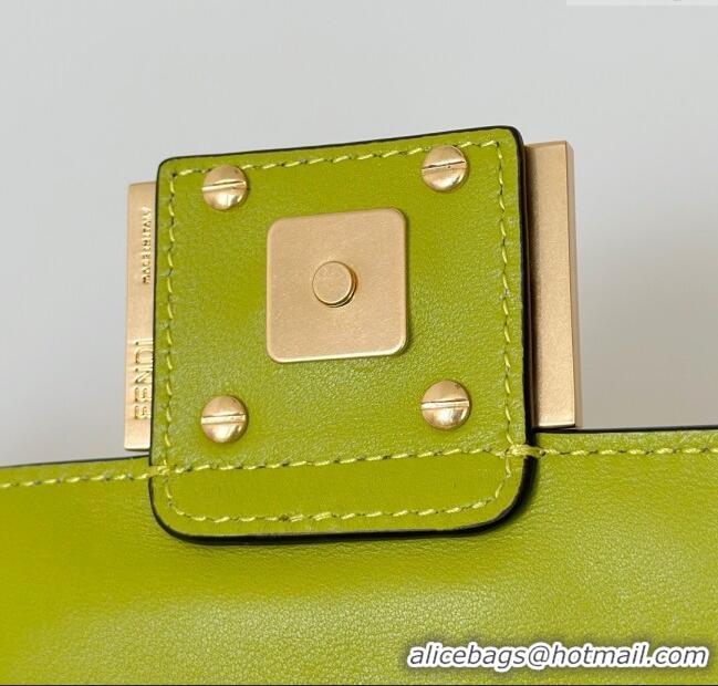 Good Quality Fendi Baguette Mini Nappa Leather Bag 0135S Acid Green 2025