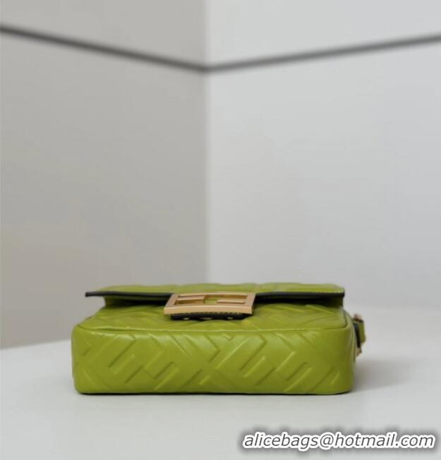 Good Quality Fendi Baguette Mini Nappa Leather Bag 0135S Acid Green 2025
