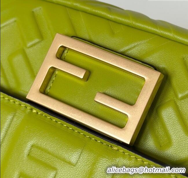 Good Quality Fendi Baguette Mini Nappa Leather Bag 0135S Acid Green 2025