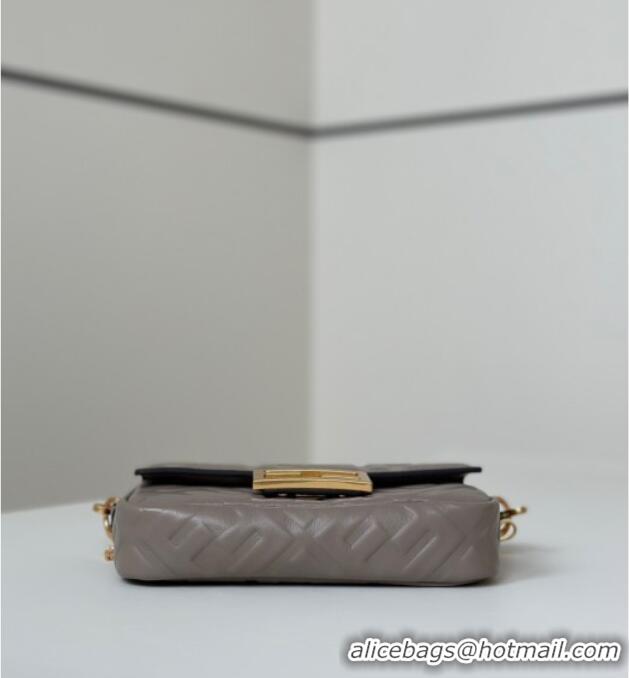 Shop Cheap Fendi Baguette Mini Nappa Leather Bag 0135S Grey 2025
