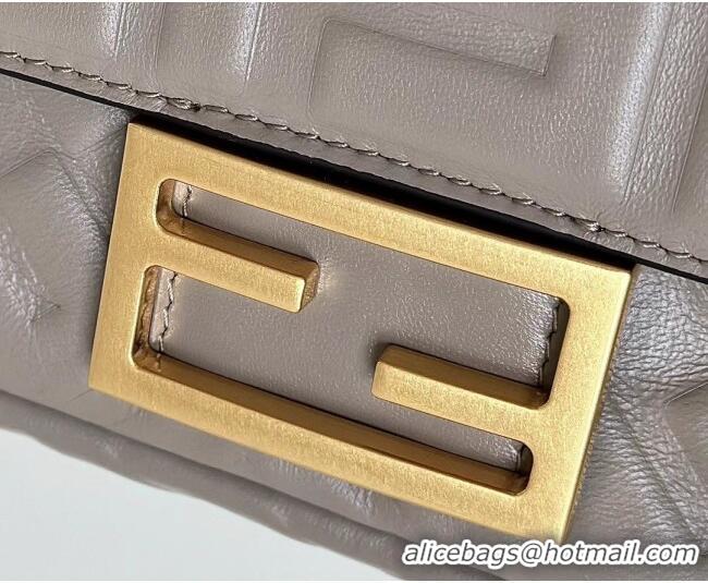 Shop Cheap Fendi Baguette Mini Nappa Leather Bag 0135S Grey 2025
