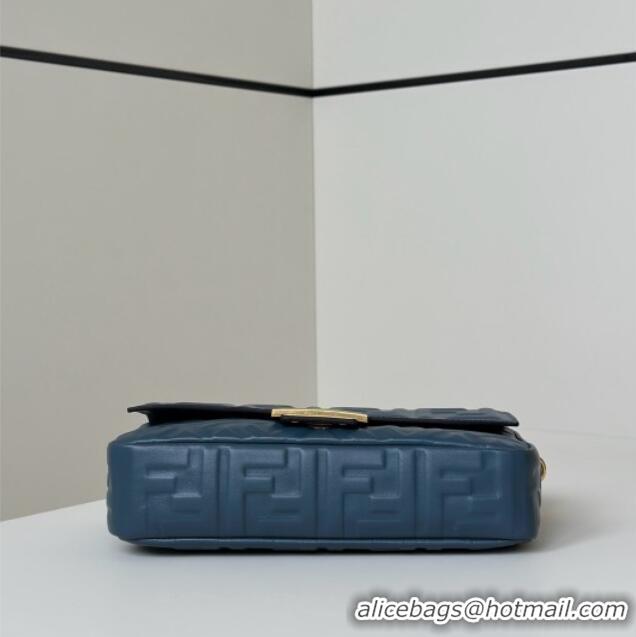 Promotional Fendi Baguette Medium Nappa Leather Bag 0135M Dark Blue 2025