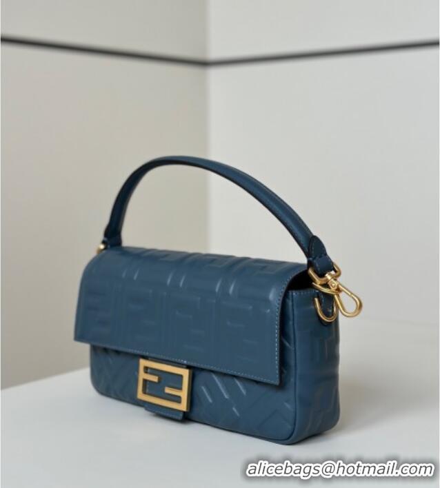 Promotional Fendi Baguette Medium Nappa Leather Bag 0135M Dark Blue 2025