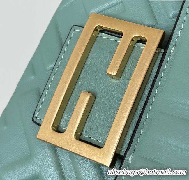 Top Grade Fendi Baguette Medium Nappa Leather Bag 0135M Green 2025