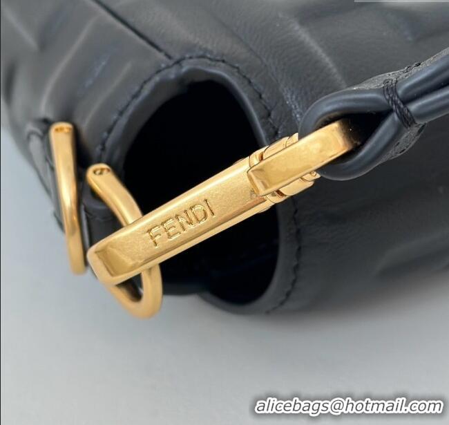 Well Crafted Fendi Baguette Medium Nappa Leather Bag 0135M Black/Gold 2025