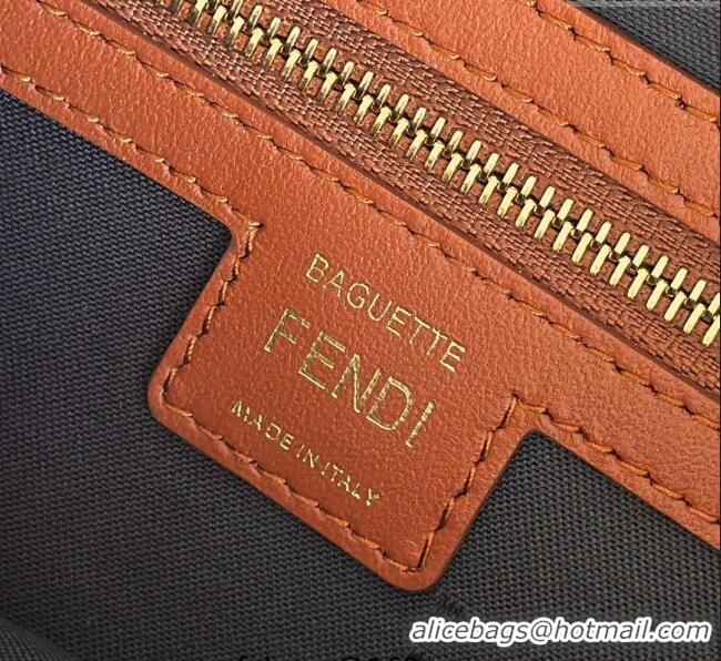 New Fashion Fendi Baguette Medium Nappa Leather Bag 0135M Brown 2025