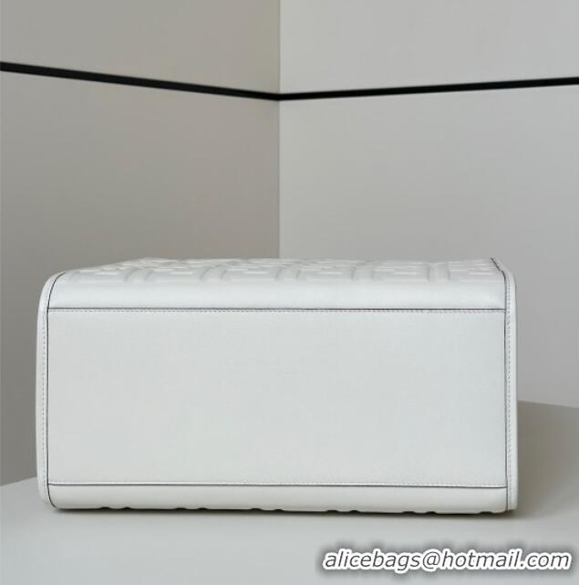 Fashion Discount Fendi Sunshine Shopper Medium Bag in FF Leather 8597L White 2025