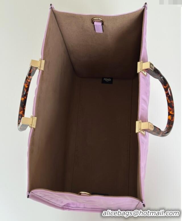Best Quality Fendi Sunshine Shopper Medium Bag in FF Leather 8597L Purple 2025