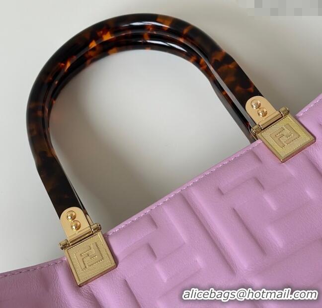 Best Quality Fendi Sunshine Shopper Medium Bag in FF Leather 8597L Purple 2025