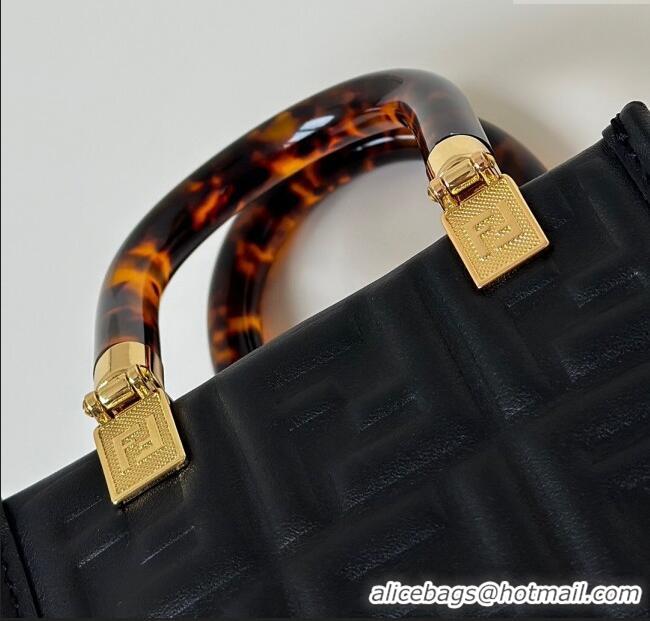 Well Crafted Fendi Mini Sunshine Shopper Bag in FF Leather 8597S Black 2025