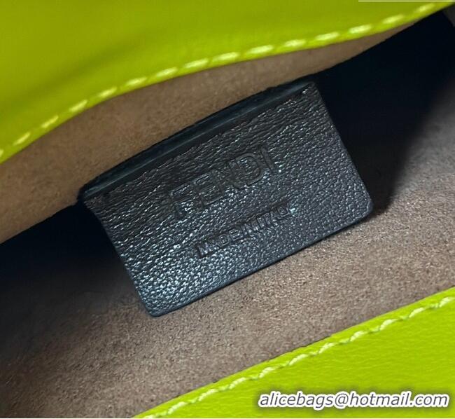 Top Grade Fendi Mini Sunshine Shopper Bag in FF Leather 8597S Green 2025