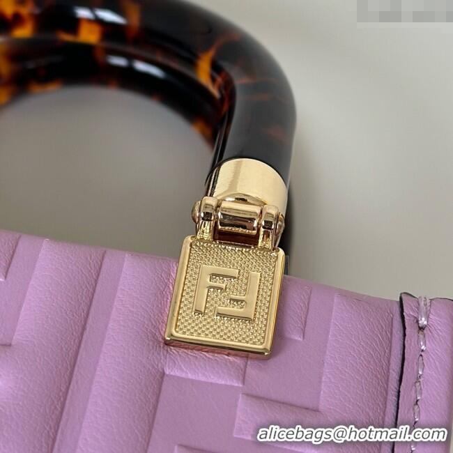 Good Looking Fendi Mini Sunshine Shopper Bag in FF Leather 8597S Purple 2025