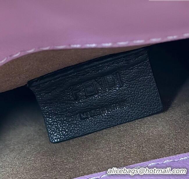 Good Looking Fendi Mini Sunshine Shopper Bag in FF Leather 8597S Purple 2025