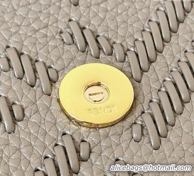 Well Crafted Fendi Baguette Medium Bag Cappuccino-colored leather bag with FF interlacing 8680 Grey 2025
