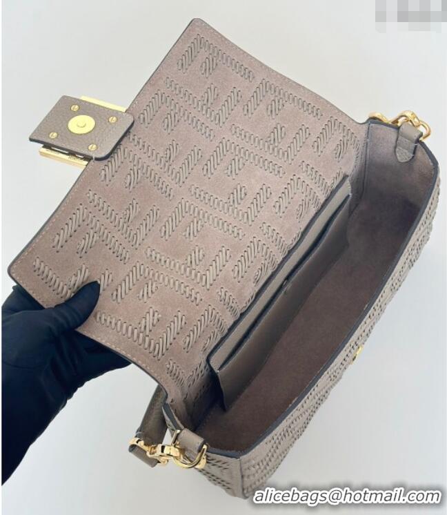 Well Crafted Fendi Baguette Medium Bag Cappuccino-colored leather bag with FF interlacing 8680 Grey 2025