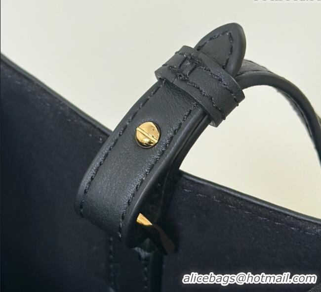 Famous Brand Fendi Sunshine Small Tote Bag in FF Leather 8618 Black 2025