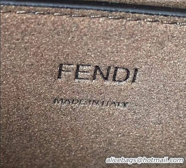 Shop Discount Fendi Sunshine Small Tote Bag in FF Leather 8618 White 2025