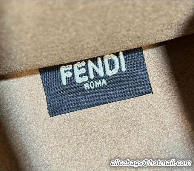 Luxurious Fendi Sunshine Small Tote Bag in FF jacquard fabric 8618 Beige 2025