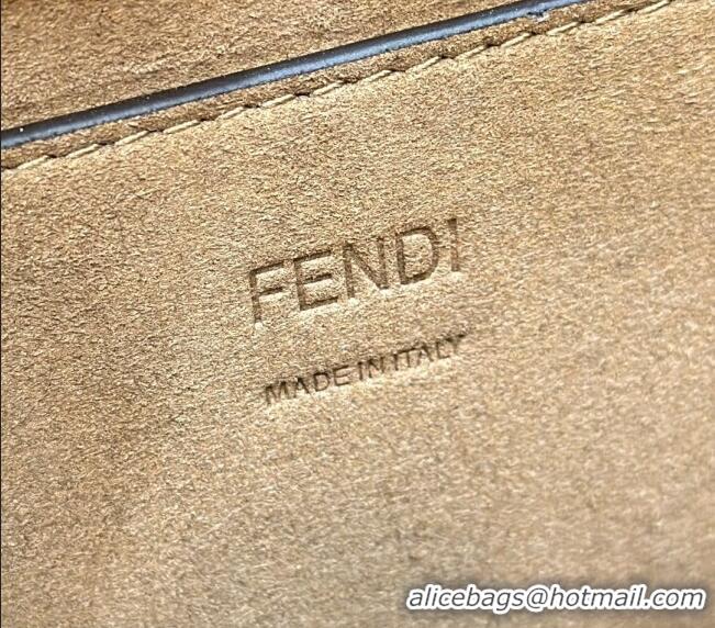 Luxurious Fendi Sunshine Small Tote Bag in FF jacquard fabric 8618 Beige 2025