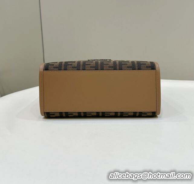 Luxurious Fendi Sunshine Small Tote Bag in FF jacquard fabric 8618 Beige 2025