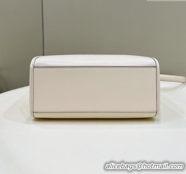 Classic Specials Fendi Sunshine Small Tote Bag in Logo Calfskin Leather 8618 White 2025