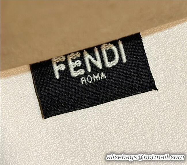 Classic Specials Fendi Sunshine Small Tote Bag in Logo Calfskin Leather 8618 White 2025