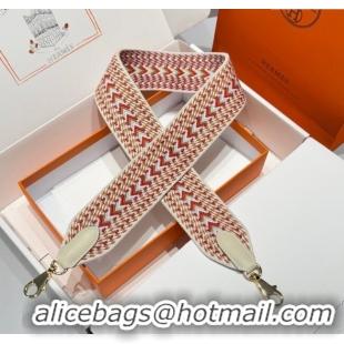Good Taste Hermes Canvas Bag Strap 5x85cm H1037 White/Red/Gold 2025