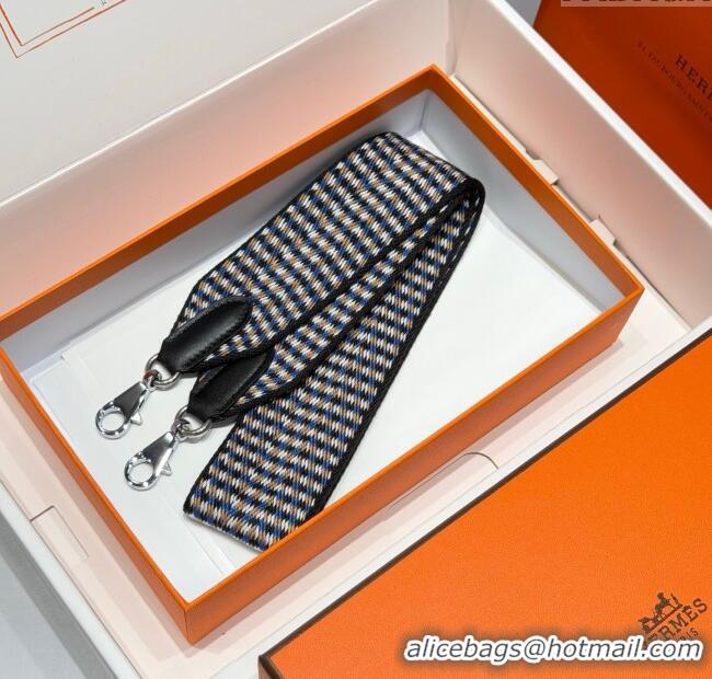 Luxury Cheap Hermes Canvas Bag Strap 5x85cm H1037 Black/Others/Silver 2025
