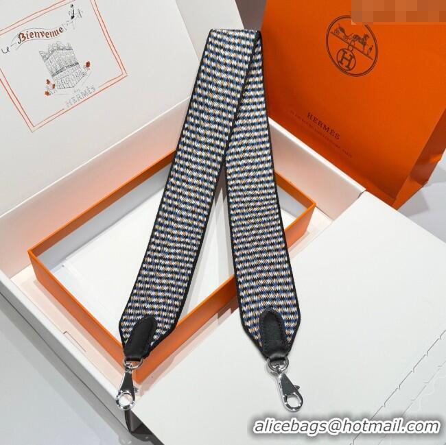 Luxury Cheap Hermes Canvas Bag Strap 5x85cm H1037 Black/Others/Silver 2025