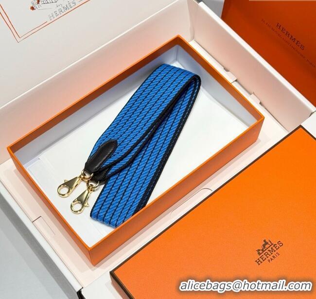 Luxury Discount Hermes Canvas Bag Strap 5x85cm H1037 Sky Blue/Gold 2025