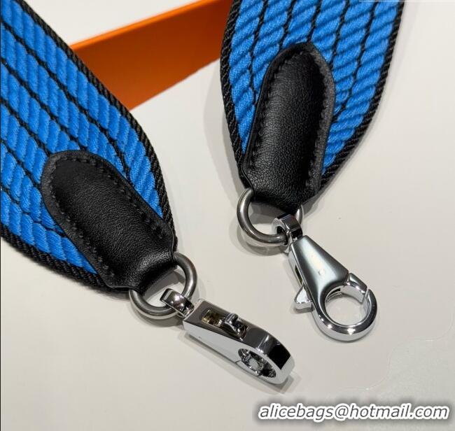 Unique Style Hermes Canvas Bag Strap 5x85cm H1037 Sky Blue/Silver 2025