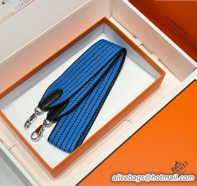 Unique Style Hermes Canvas Bag Strap 5x85cm H1037 Sky Blue/Silver 2025