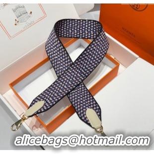 Most Popular Hermes Canvas Bag Strap 5x85cm H1037 Blue/Brown/Gold 2025