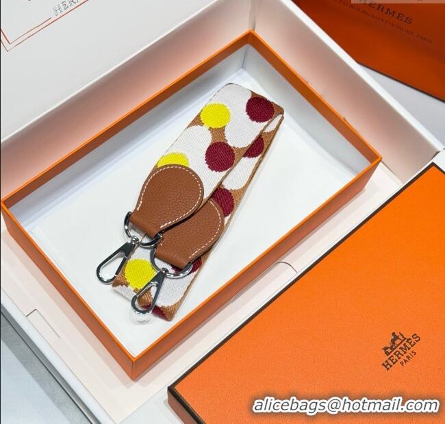 Cheapest Hermes Canvas Bag Strap 5x85cm H1037 Brown/Multicolor 2025