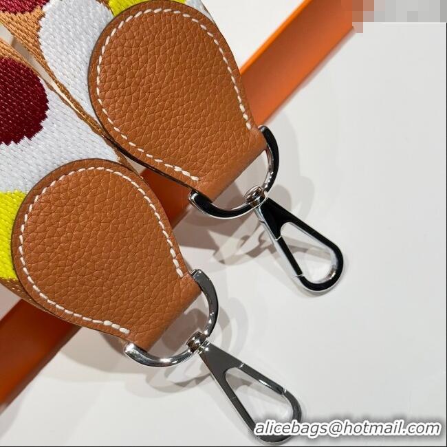 Cheapest Hermes Canvas Bag Strap 5x85cm H1037 Brown/Multicolor 2025