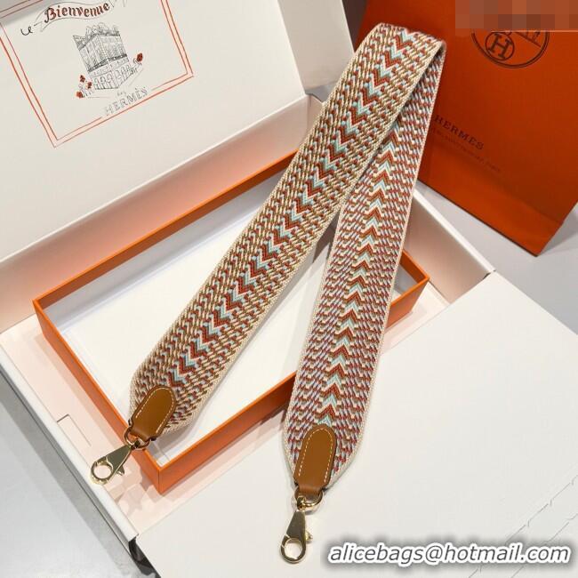 Grade Quality Hermes Canvas Bag Strap 5x85cm H1037 Brown/Beige/Gold 2025