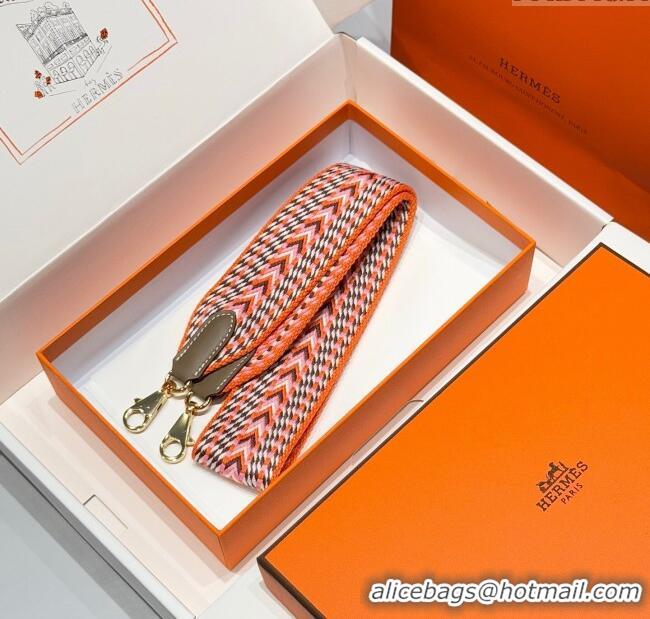 Classic Specials Hermes Canvas Bag Strap 5x85cm H1037 Orange/Gold 2025