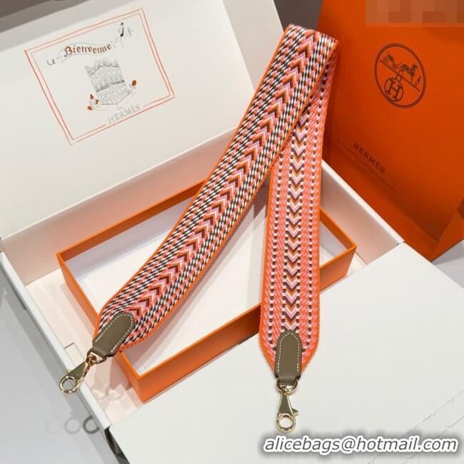 Classic Specials Hermes Canvas Bag Strap 5x85cm H1037 Orange/Gold 2025