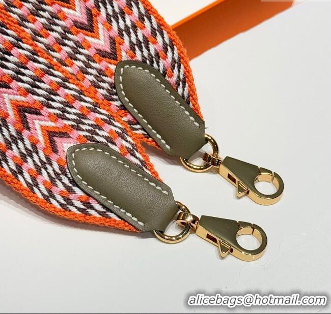 Classic Specials Hermes Canvas Bag Strap 5x85cm H1037 Orange/Gold 2025