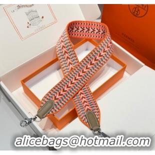 High Quality Hermes Canvas Bag Strap 5x85cm H1037 Orange/Silver 2025