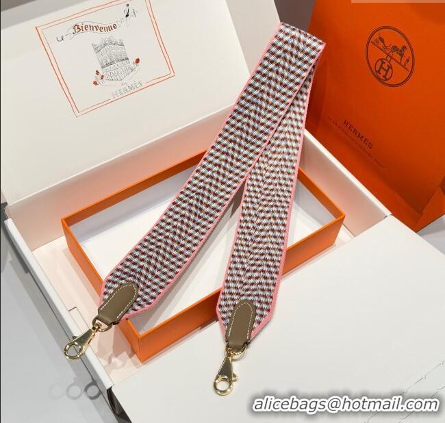 Buy Fashionable Hermes Canvas Bag Strap 5x85cm H1037 Light Pink/Gold 2025