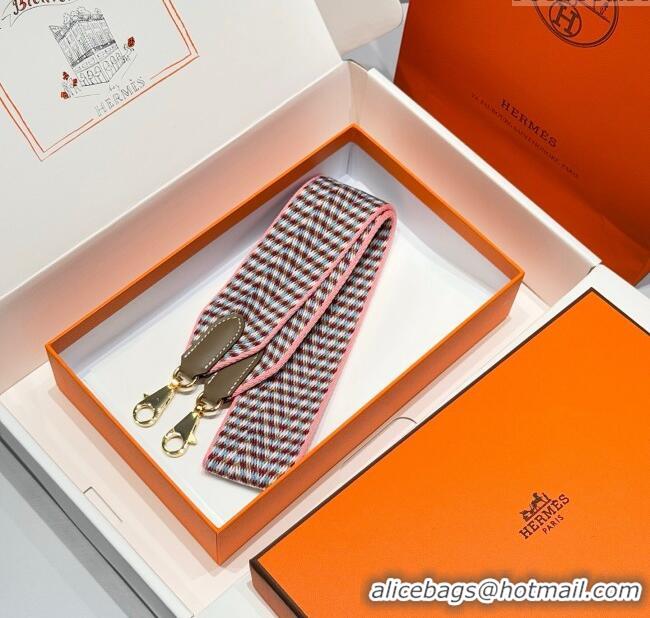 Buy Fashionable Hermes Canvas Bag Strap 5x85cm H1037 Light Pink/Gold 2025