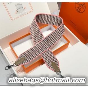 Promotional Hermes Canvas Bag Strap 5x85cm H1037 Light Pink/Gold 2025