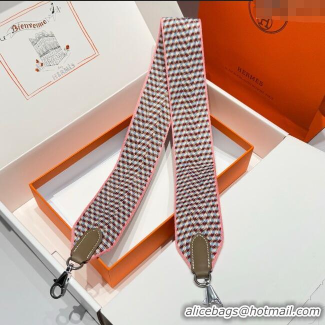 Promotional Hermes Canvas Bag Strap 5x85cm H1037 Light Pink/Gold 2025