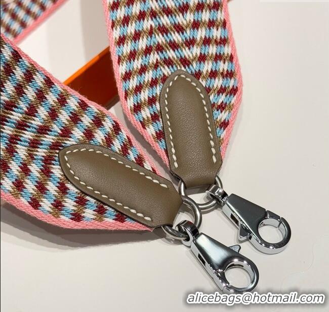 Promotional Hermes Canvas Bag Strap 5x85cm H1037 Light Pink/Gold 2025