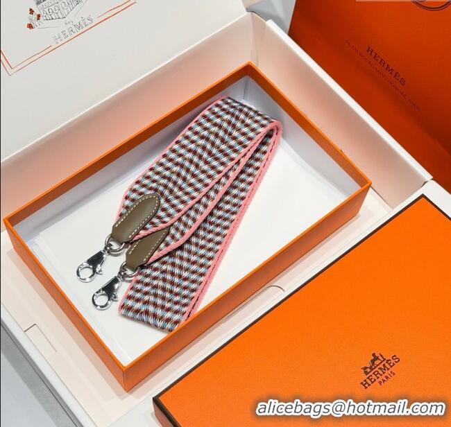 Promotional Hermes Canvas Bag Strap 5x85cm H1037 Light Pink/Gold 2025
