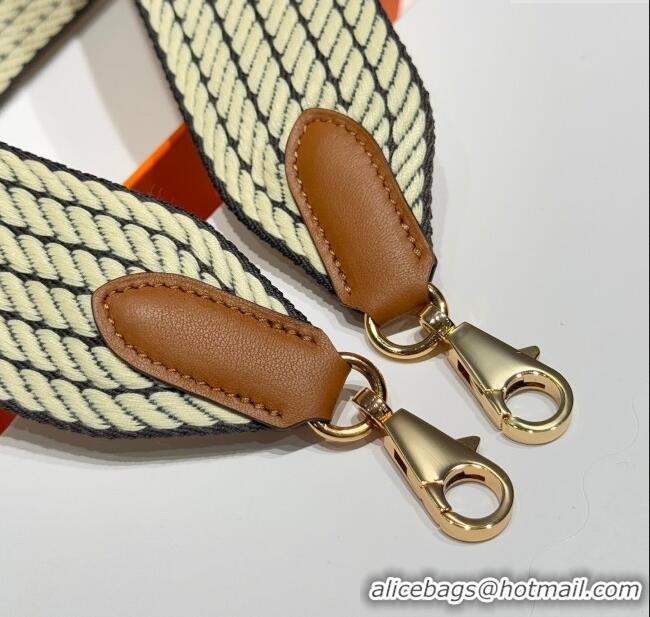 Best Grade Hermes Canvas Bag Strap 5x85cm H1037 Yellow/Gold 2025