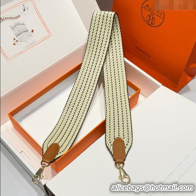 Best Grade Hermes Canvas Bag Strap 5x85cm H1037 Yellow/Gold 2025